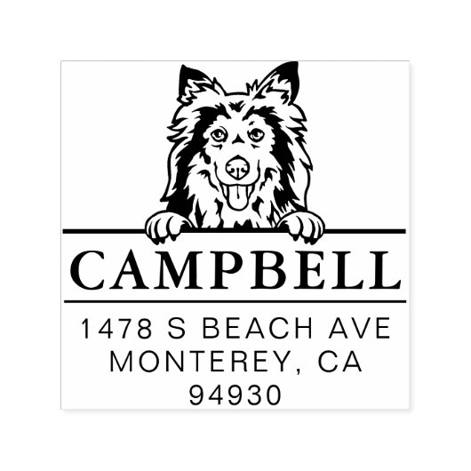 Leuke Shetland Sheepdog Custom Dog Adres Stempel (Design)