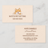 Leuke Shiba Inu Corgi Hond Huisdier Zitten Service Visitekaartje (Voorkant / Achterkant)