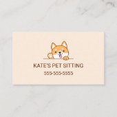 Leuke Shiba Inu Corgi Hond Huisdier Zitten Service Visitekaartje (Voorkant)