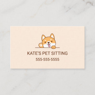 Leuke Shiba Inu Corgi Hond Huisdier Zitten Service Visitekaartje