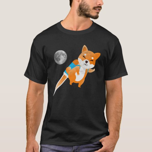 Leuke Shiba Inu Crypto Maan Raket Shib Leger Meme  T-shirt (Voorkant)