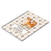 Leuke Shiba Inu hond voetafdruk aanpasbare naam Notitieboek (Linkerzijde)