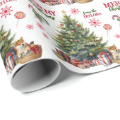 Leuke Shiba Inu Puppy Onder de Kerstboom Cadeaupapier (Rol Hoek)