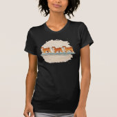 Leuke Shiba Inu Walking in lijn T-shirt (Voorkant)