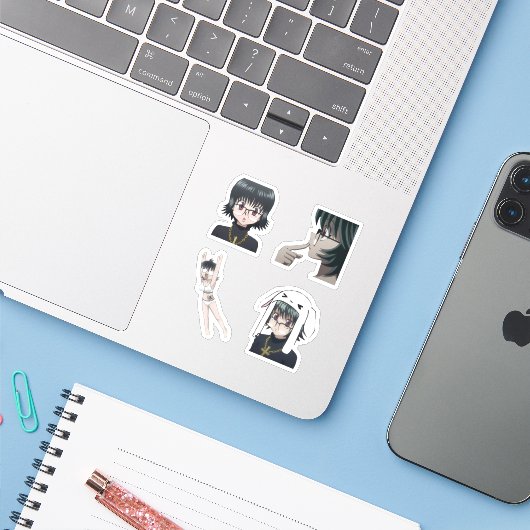 leuke Shizuku Murazaki hunter x hunter sticker pac (Laptop met iPhone)