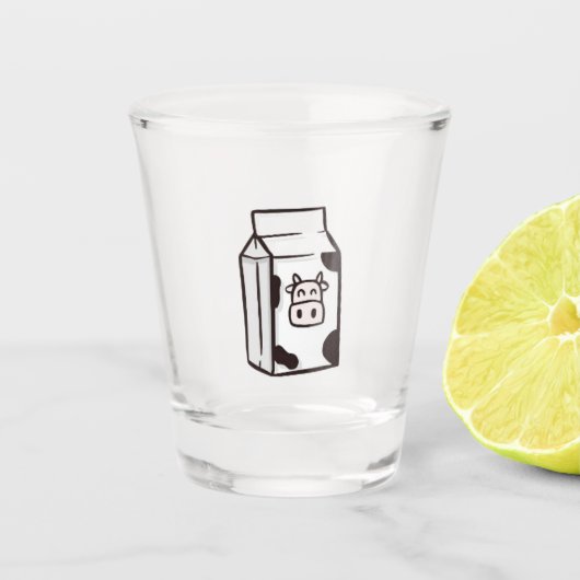 Leuke shotglaasje, koe karton, melkkarton shot glas (Voorkant)