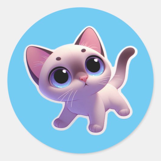 Leuke Siamese kat sticker (Voorkant)