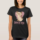 Leuke Siamese Moeder Gek Kat Dame Kat Bont Mama T-shirt (Voorkant)