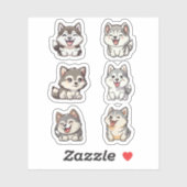 leuke Siberische huskies stickers verpakking (Vel)