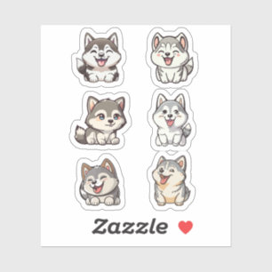 leuke Siberische huskies stickers verpakking