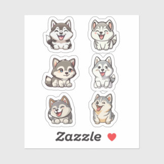 leuke Siberische huskies stickers verpakking