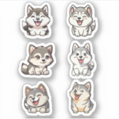 leuke Siberische huskies stickers verpakking (Voorkant)