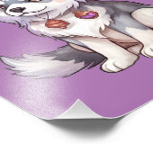 Leuke Siberische Husky Dog in Heks Pet Foto Afdruk (Hoek)