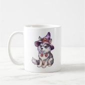 Leuke Siberische Husky Dog in Heks Pet Koffiemok (Links)