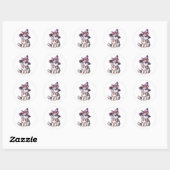 Leuke Siberische Husky Dog in Heks Pet Ronde Sticker (Vel)