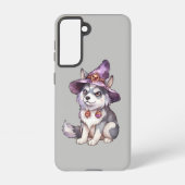 Leuke Siberische Husky Dog in Heks Pet Samsung Galaxy Hoesje (Achterkant)