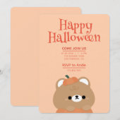Leuke Simpele Pret Halloween Feest Kaart (Voorkant / Achterkant)