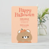 Leuke Simpele Pret Halloween Feest Kaart (Staand voorkant)
