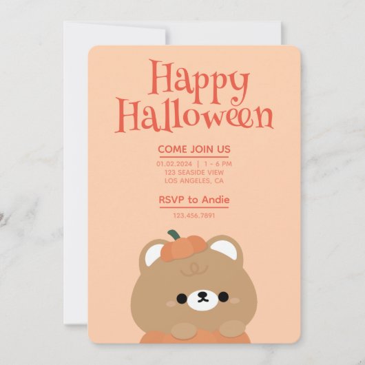 Leuke Simpele Pret Halloween Feest Kaart (Voorkant)
