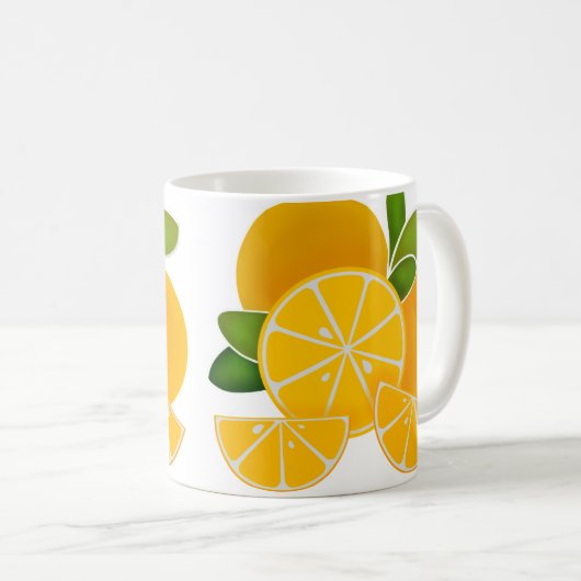 Leuke sinaasappels minimalistische moderne graphic koffiemok (Voorkant rechts)