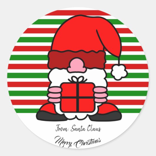 Leuke Sinterklaas Cartoon Custom Name Fun Christma Ronde Sticker (Voorkant)