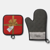 Leuke Sinterklaas handschoen en cadeau kerstvakant Ovenwant & Pannenlap Set (Voorkant)