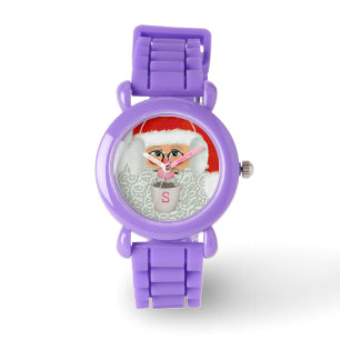 Leuke Sinterklaas Kerst Rode Glitter Kind horloge