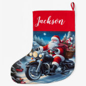 Leuke Sinterklaas Rijden op een Motorfiets Grote Kerstsok (Achterkant)