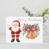 Leuke Sinterklaas Rode bessen Vrolijk Kerstfeest Feestdagenkaart (Staand voorkant)