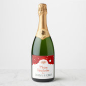 Leuke Sinterklaas - Vrolijk Kerstfeest - Gepersona Sparkling Wijnetiket (Voorkant)