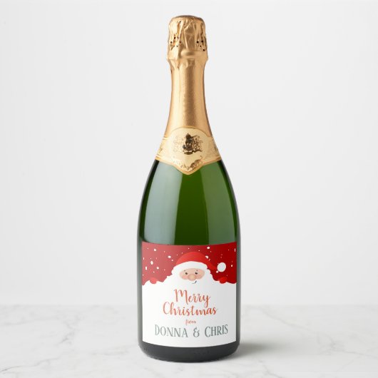 Leuke Sinterklaas - Vrolijk Kerstfeest - Gepersona Sparkling Wijnetiket (Voorkant)