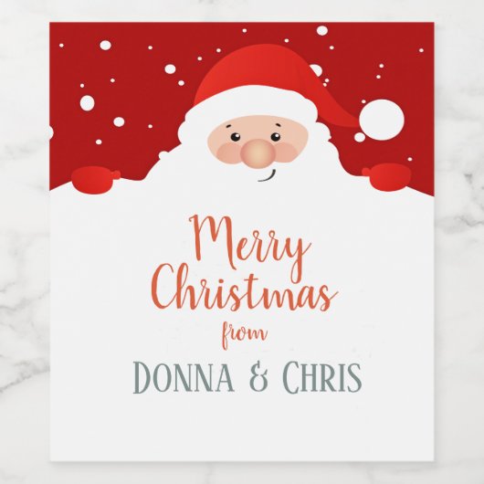 Leuke Sinterklaas - Vrolijk Kerstfeest - Gepersona Wijn Etiket (Enkel label)