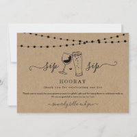 Leuke Sip Sip Hooray Wijn Bier Toast Bedankkaart
