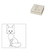 Leuke Sitting Fox Rubber Stamp Rubberstempel (Gestempeld)