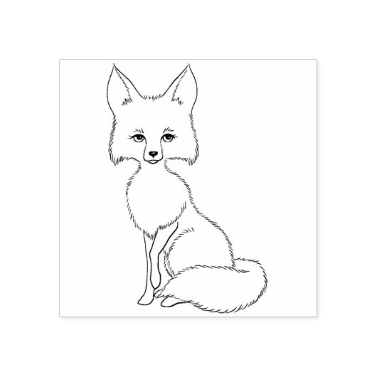 Leuke Sitting Fox Rubber Stamp Rubberstempel (Afrduk)