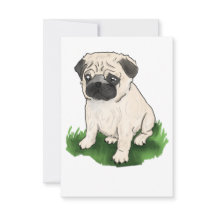 Leuke Sitting Pug Dank je kaart