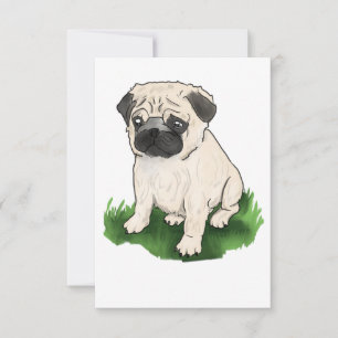 Leuke Sitting Pug Dank je kaart