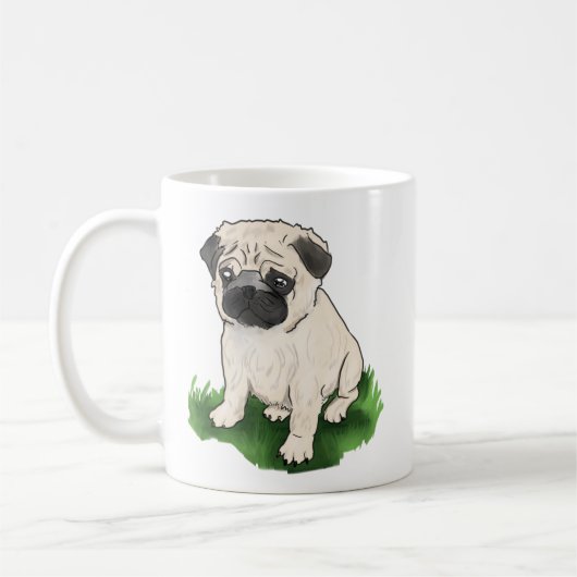 Leuke Sitting Pug Mok (Links)