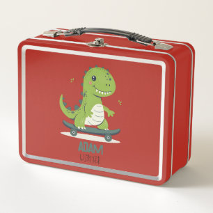 Leuke skateboarden dinosaurus met Kinder naam