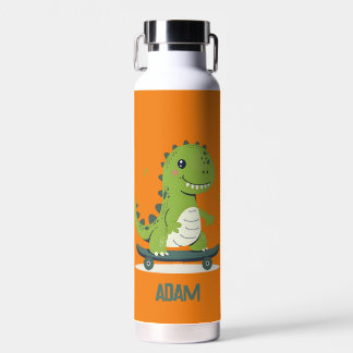 Leuke skateboarden dinosaurus met Kinder naam Waterfles