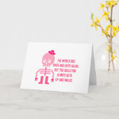 Leuke skelet citaten kaart (Gele Bloem)