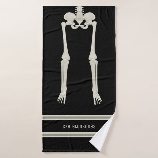 Leuke Skeleton Legs Zwart en Crème Badhanddoek (Badhanddoek)