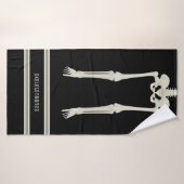 Leuke Skeleton Legs Zwart en Crème Badhanddoek (Badhanddoek)