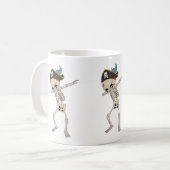 Leuke Skeleton Pirate Halloween Dab Dancer Koffiemok (Voorkant links)