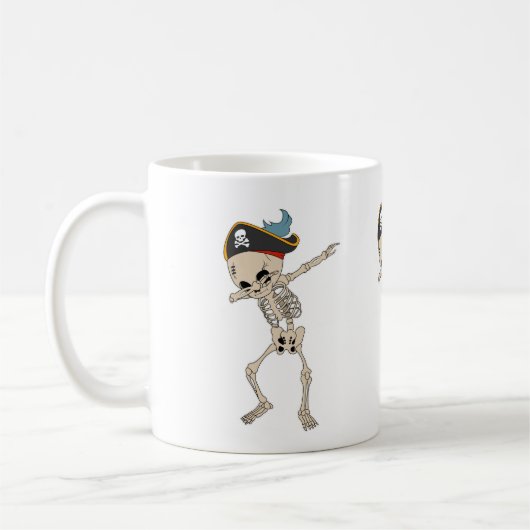 Leuke Skeleton Pirate Halloween Dab Dancer Koffiemok (Links)