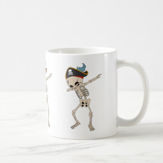 Leuke Skeleton Pirate Halloween Dab Dancer Koffiemok (Rechts)