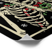 Leuke Skeleton Santa Hat Kerstmis Poster (Hoek)