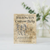 Leuke Skeletons Halloween Kostuumfeest Briefkaart (Staand voorkant)