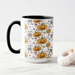 Leuke skeletspas voor Halloween Mok