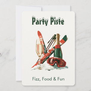Leuke Ski Thema Kerstvakantie Feest Uitnodiging